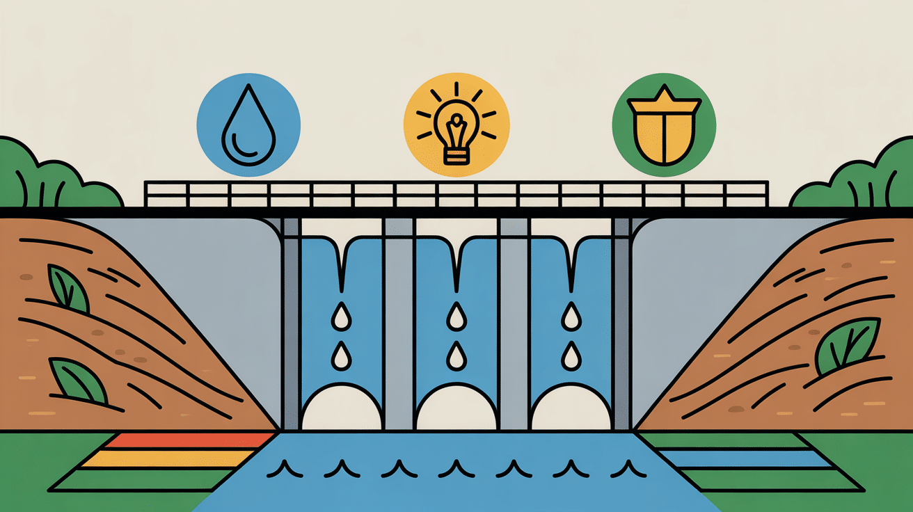 Schéma technique du barrage de Serre Ponçon irrigation électricité protection