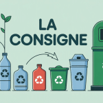 Illustration la consigne bouteilles recyclage cycle