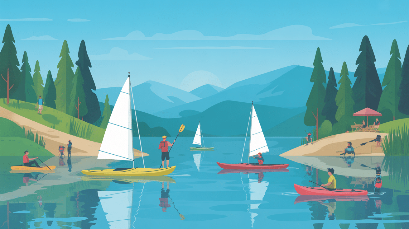 Activités nautiques et promenades au barrage de Villerest