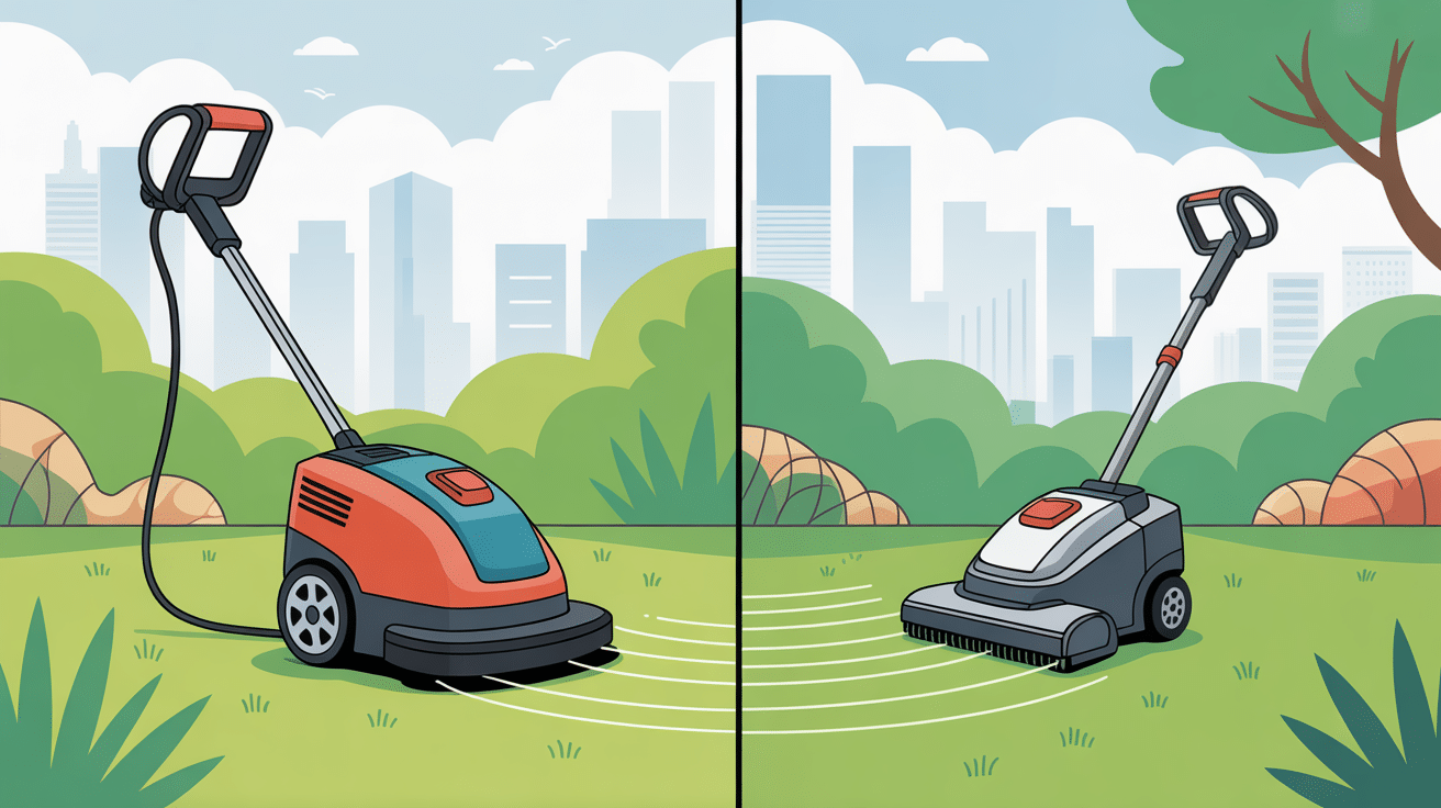 Comparaison meilleure tondeuse sur batterie et filaire dans jardin urbain