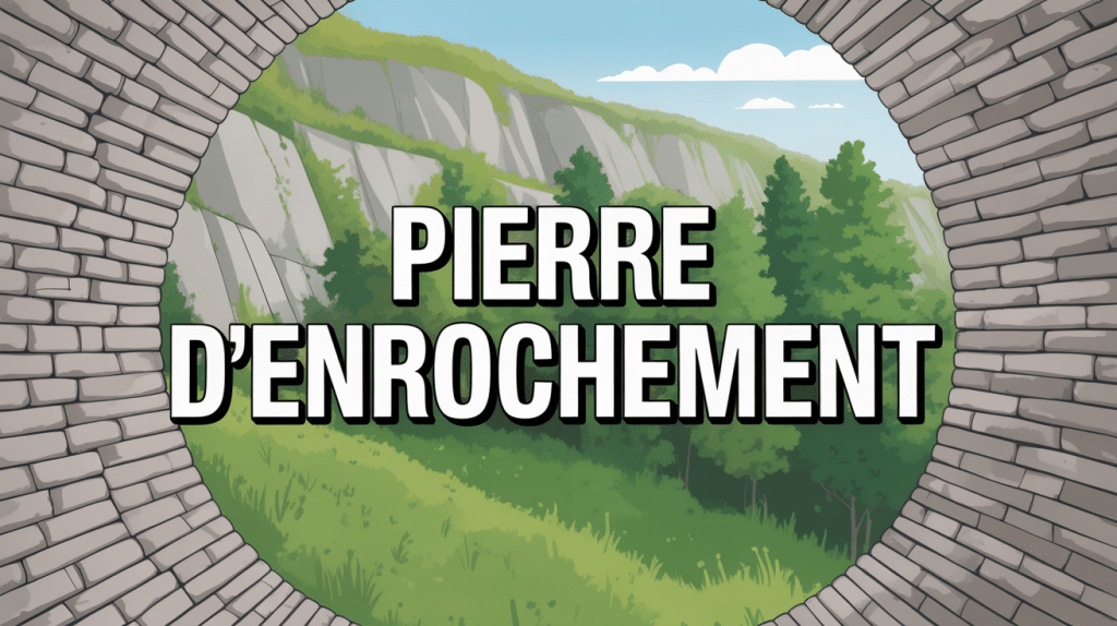 Mur soutènement en pierre enrochement grise