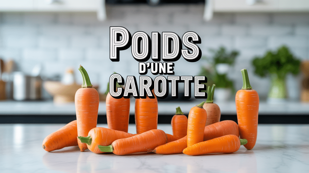 différents poids d'une carotte sur balance moderne