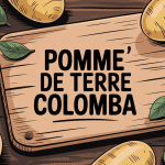 pomme de terre colomba ovales dorées sur planche bois ambiance cuisine