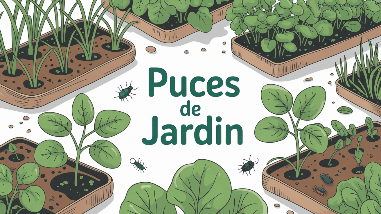 vue potager jeunes plants attaqués puce de jardin