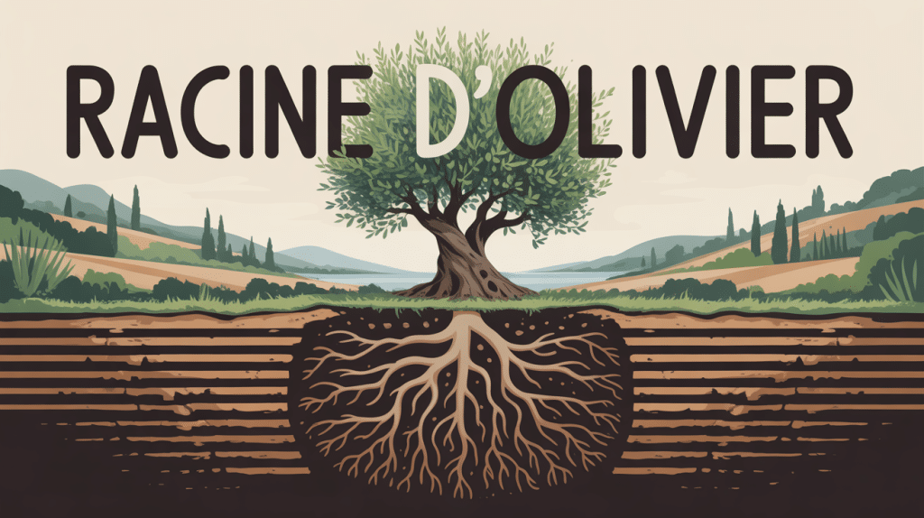 racine d olivier visible sous terre paysage mediterraneen
