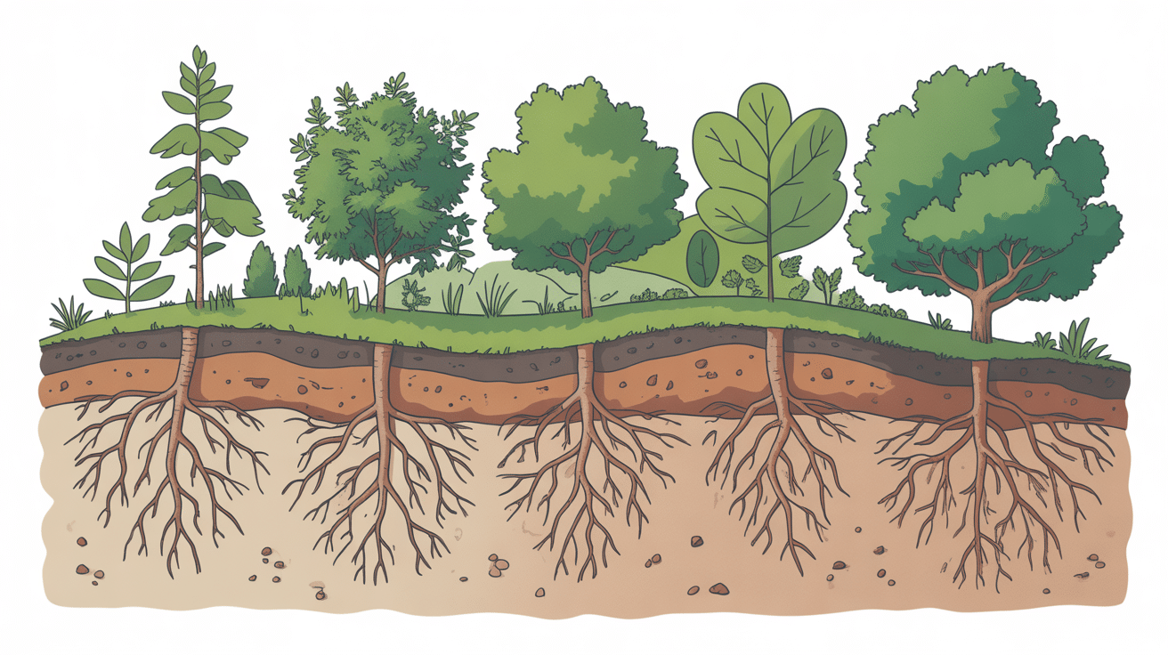 diagramme racine figuier dans la terre