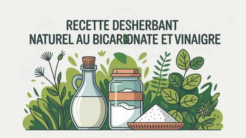 illustration jardin recette désherbant naturel bicarbonate et vinaigre