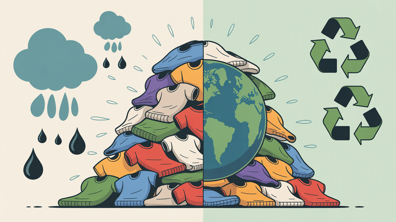 recyclage vetement pile vetements pollution