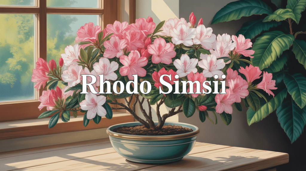 rhodo simsii plante intérieure fleurs roses blanches