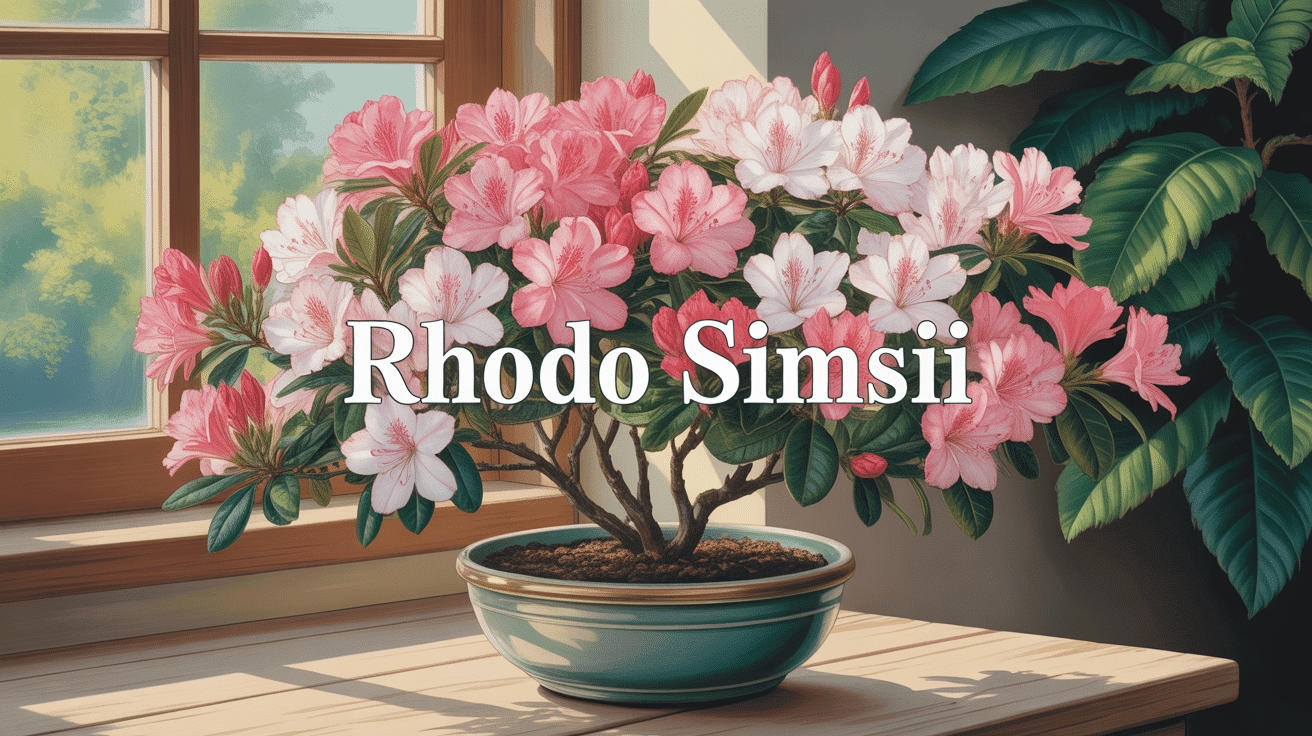 rhodo simsii plante intérieure fleurs roses blanches