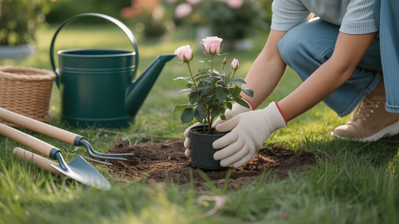 rosa super star plantation entretien rosiers jardin