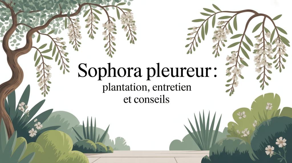 Sophora pleureur branches retombantes feuillage vert jardin