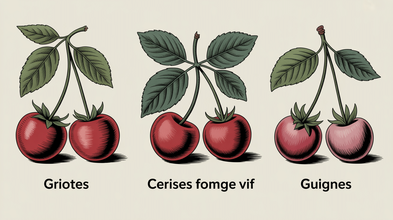 Différentes familles de variété cerise illustrées