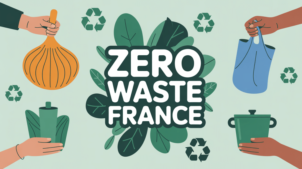 zero waste france illustration mains objets reutilisables