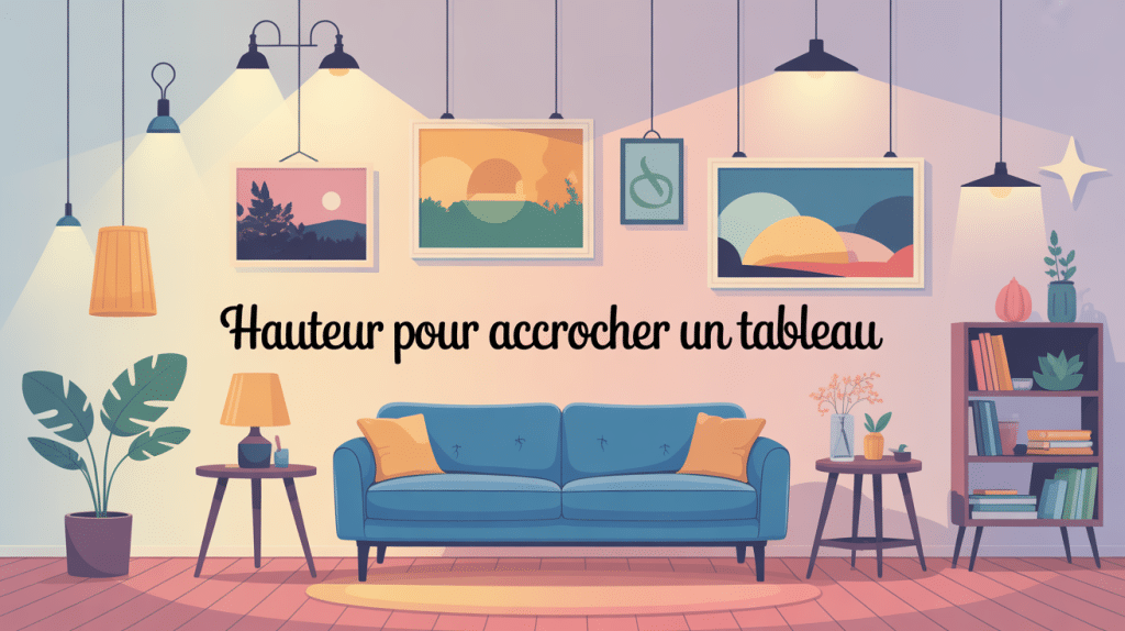 Illustration harmonieuse a quelle hauteur accrocher un tableau