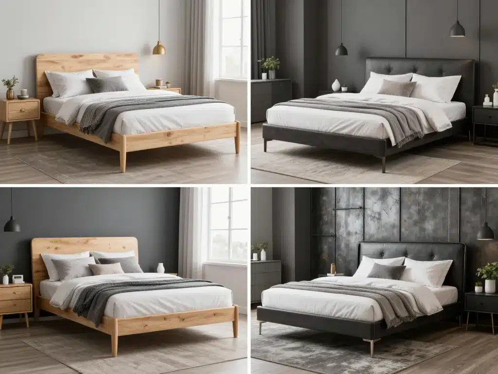 styles chambre adulte complete 160x200 scandinave industriel élégant