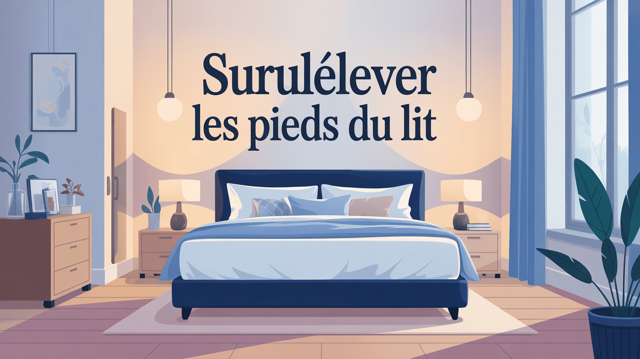 illustration sur de combien surélever les pieds du lit, confort et bien-être