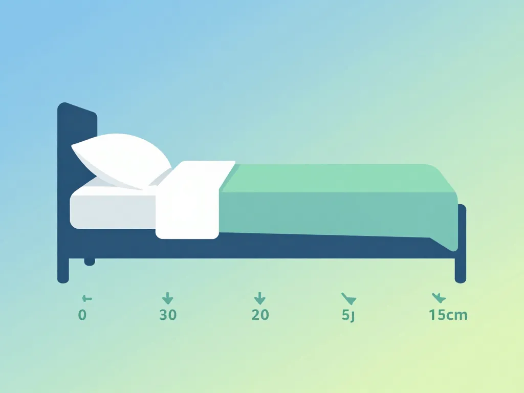 schéma de combien surélever les pieds du lit, hauteurs recommandées