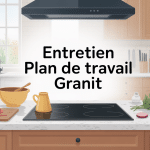 entretien plan de travail granit illustration cuisine