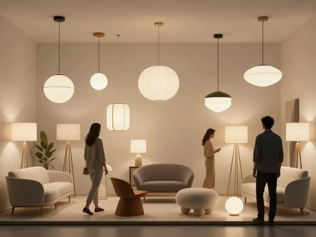 Scène de showroom chez Keria Plan de Campagne avec luminaires