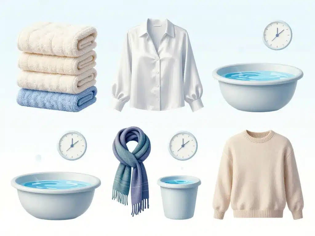 Différents textiles durée de trempage lavage à la main combien de temps laisser tremper