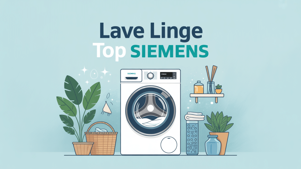 lave linge top siemens dans une buanderie moderne et lumineuse