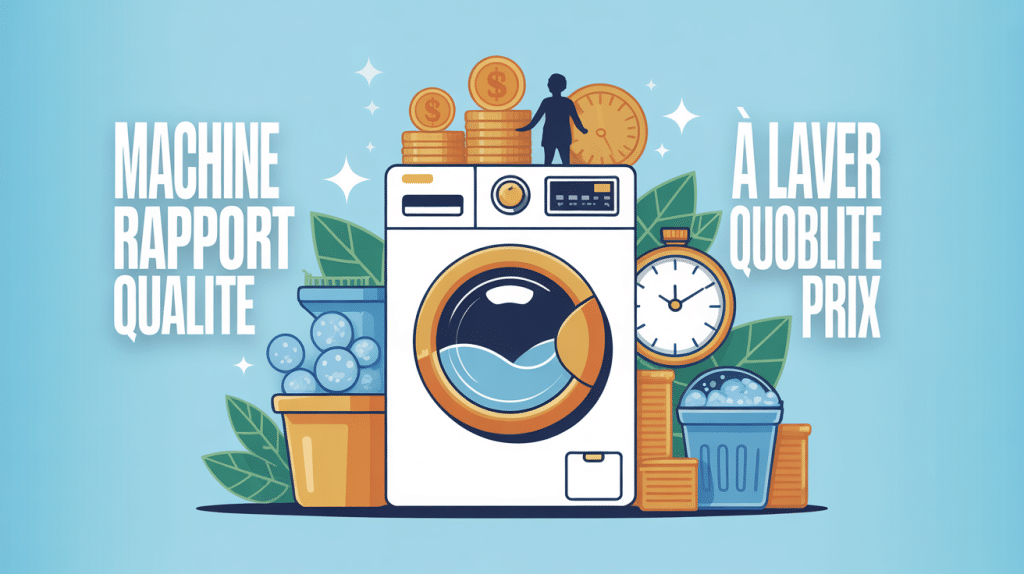 machine à laver meilleur rapport qualité prix, illustration moderne