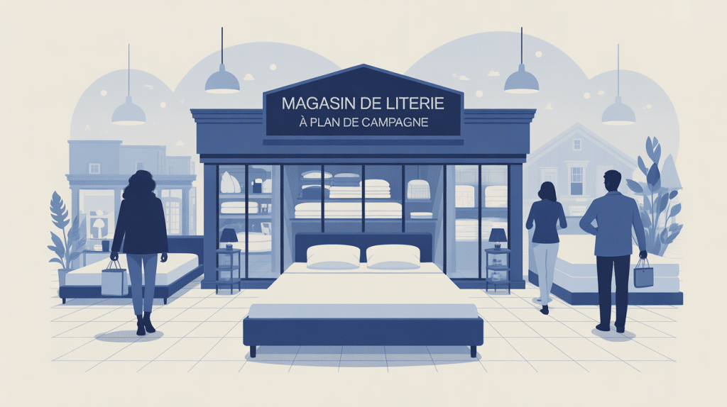 Recherche magasin literie plan de campagne illustration