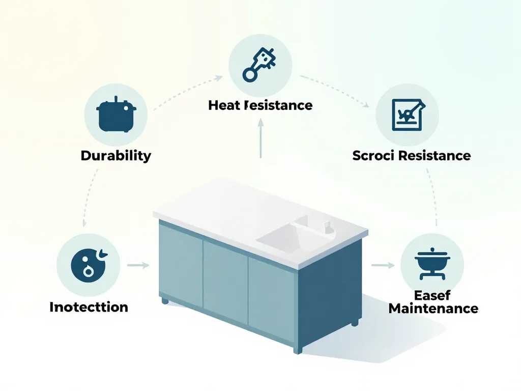 Meilleur plan de travail cuisine schéma des critères
