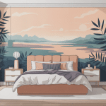 chambre moderne avec papier peint panoramique tendance