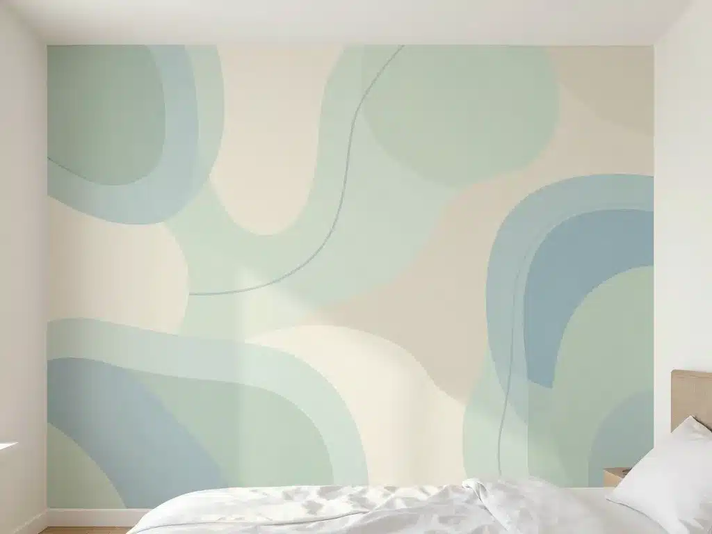 avant après chambre papier peint panoramique tendance