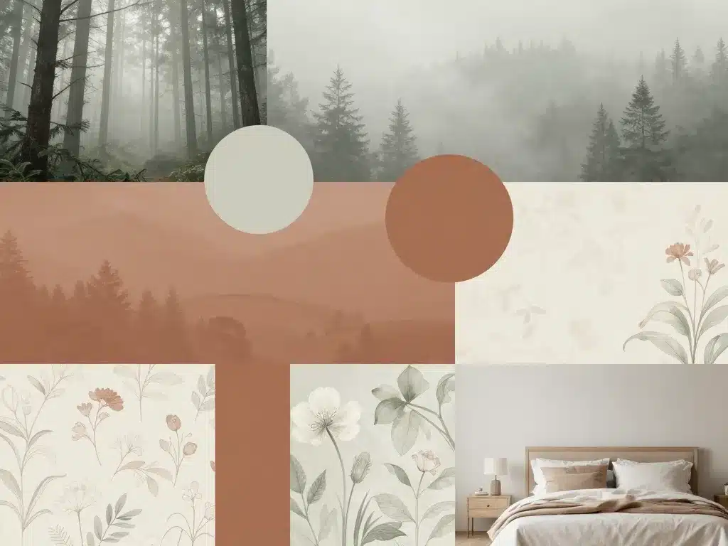 motifs déco papier peint panoramique tendance chambre