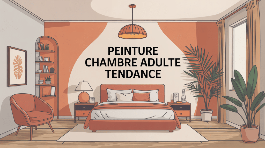 peinture chambre adulte tendance illustration moderne apaisante