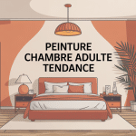 peinture chambre adulte tendance illustration moderne apaisante