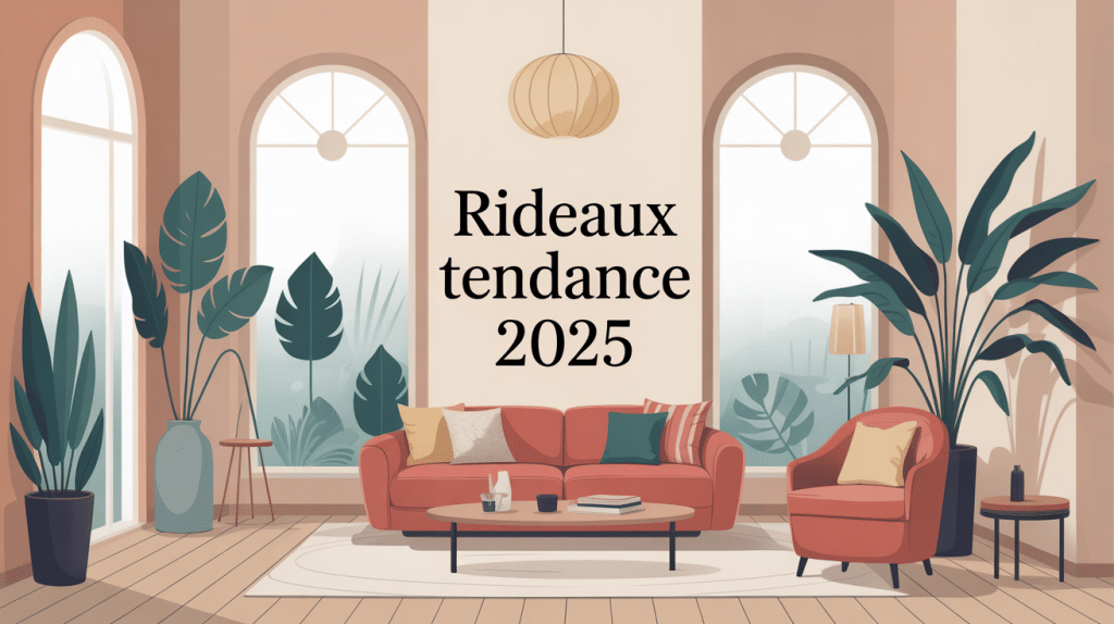 illustration rideau tendance 2024 matière naturelle et déco contemporaine