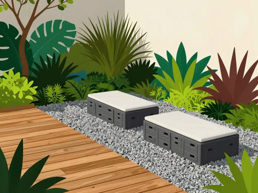 Options bois gravier modulaire sur quoi poser un spa extérieur