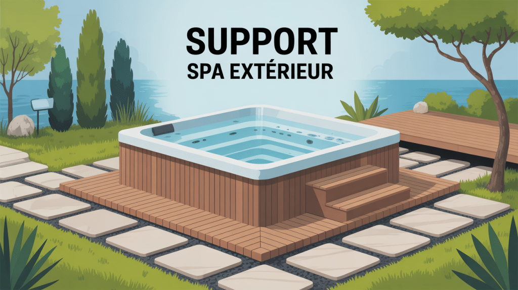 Illustration des options sur quoi poser un spa extérieur dans un jardin