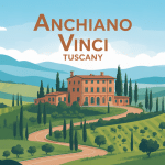 anchiano vinci tuscany illustration route collines maison léonard