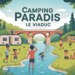 camping paradis le viaduc ambiance nature familiale rivière viaduc