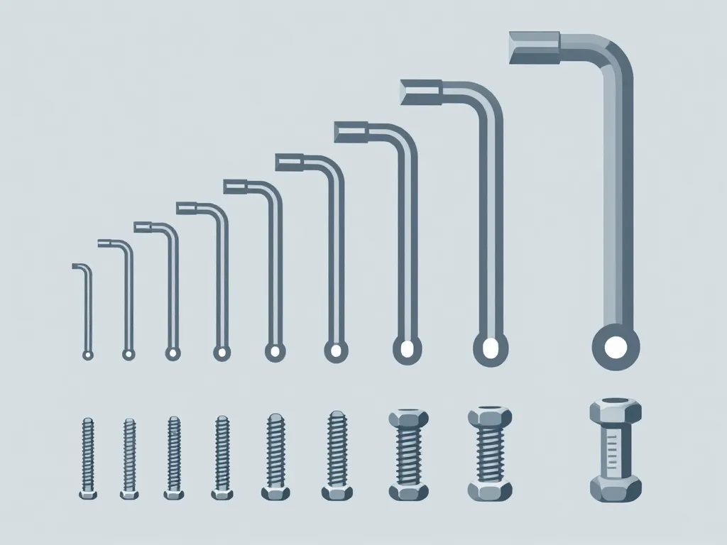 diagramme cle a allen tailles et vis hexagonales
