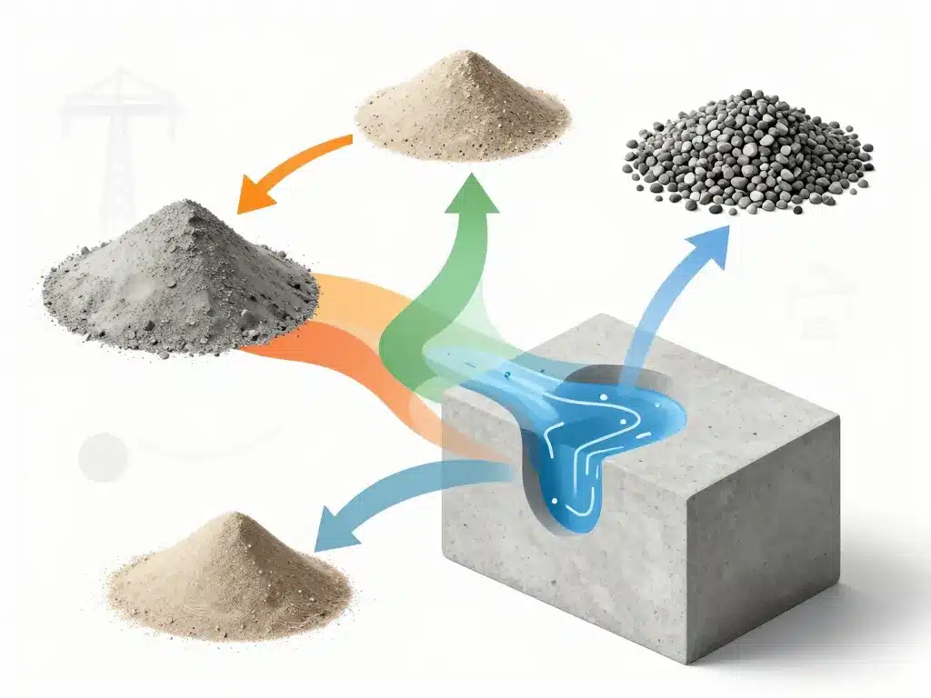 schema concept dosage beton et composants