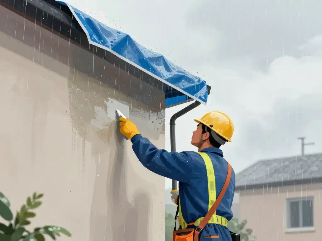 Techniques sécurité enduit par temps humide façade