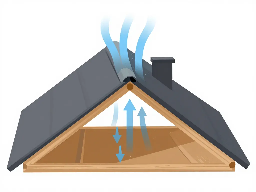 schéma faitage toiture ventilation protection