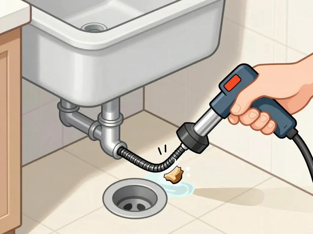 utilisation furet pour déboucher évier étape par étape