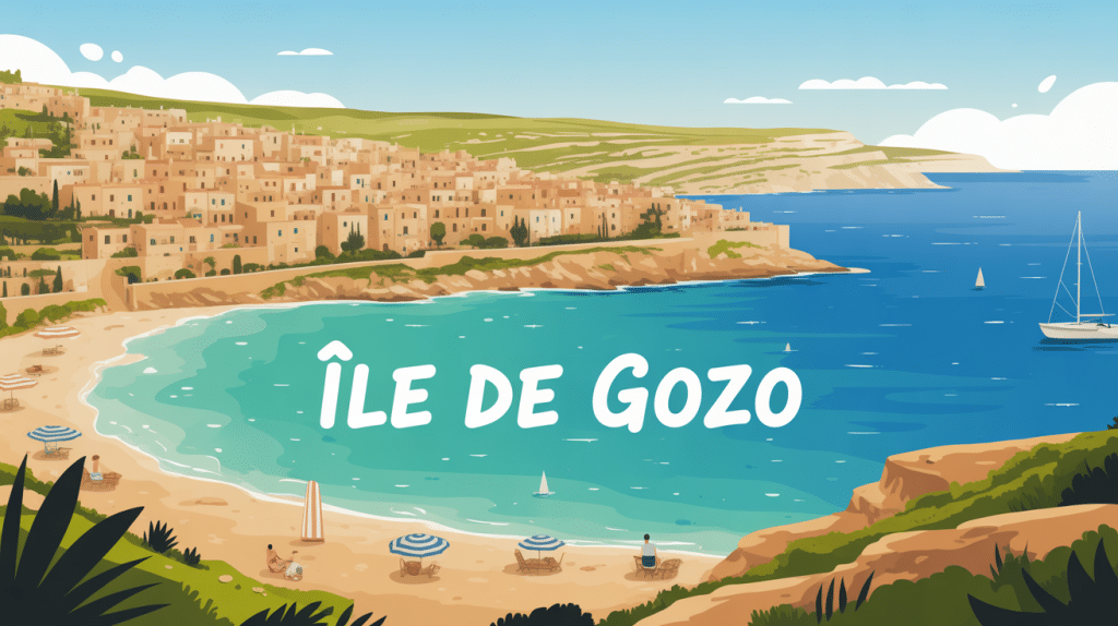 vue panoramique stylisée île de Gozo