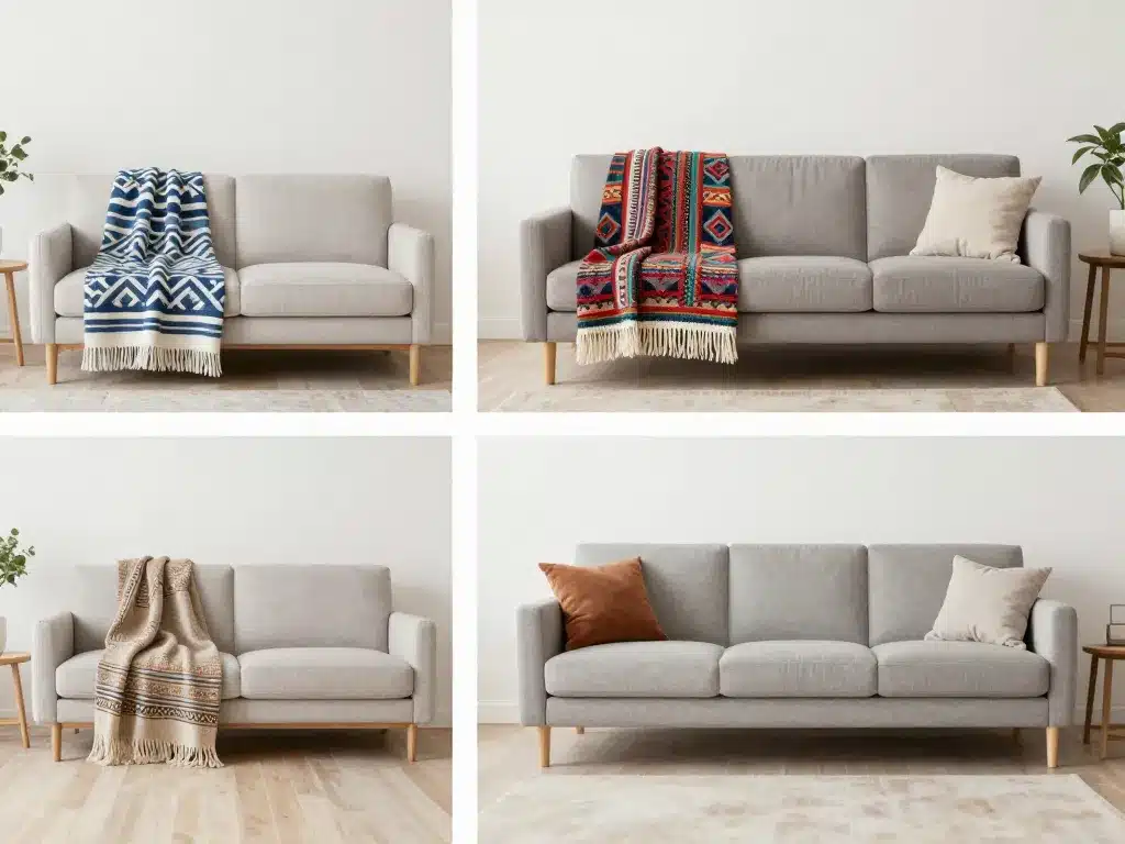 jete de canape assorti aux differents styles de salon