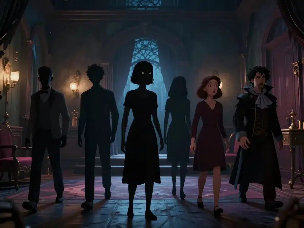 Groupe de visiteurs dans les salles du Manoir à Paris guidés par un acteur