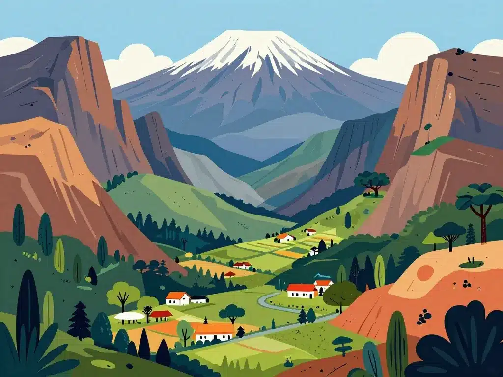 Paysage varié montagnes Afrique Atlas Kilimandjaro Drakensberg