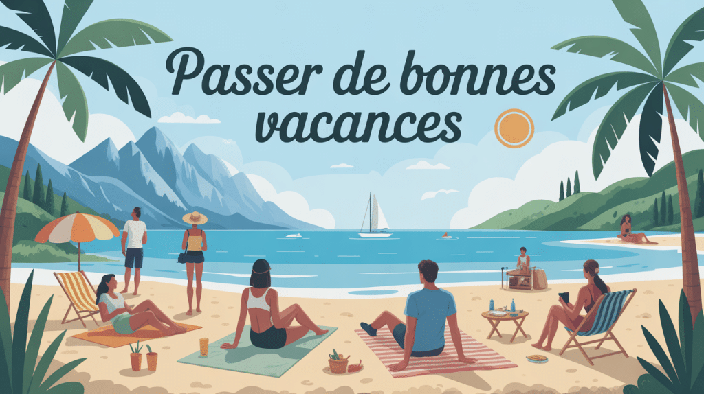 Scène passe de bonnes vacances, activités plage montagne