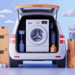 peut on coucher une machine à laver transport coffre voiture